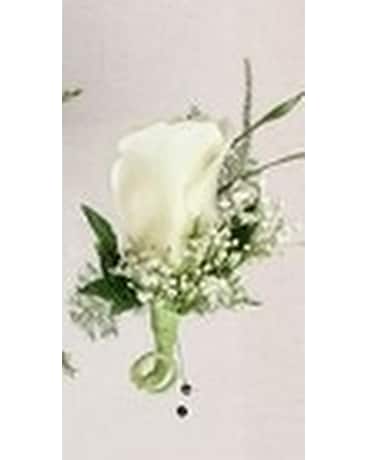 single white rose boutonniere